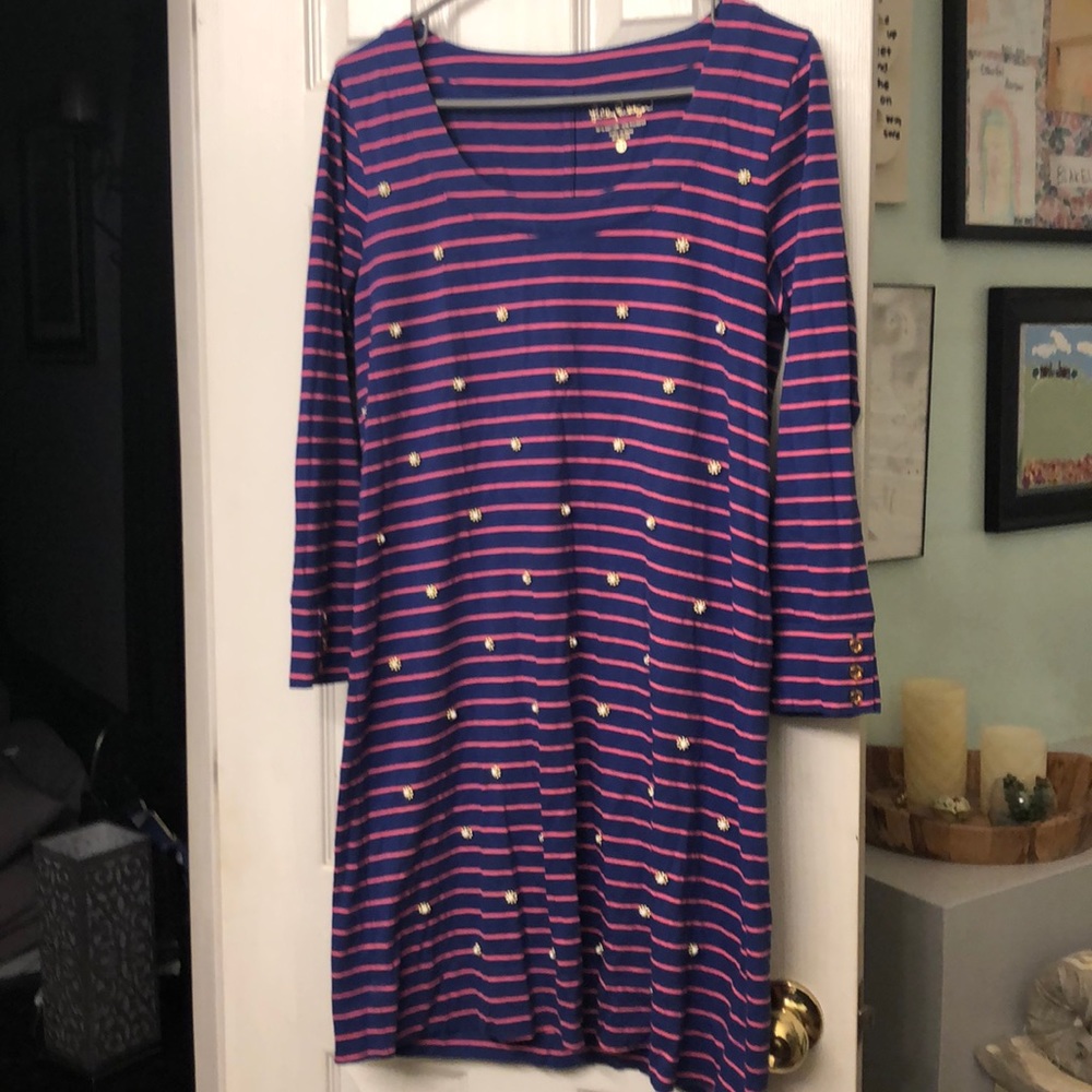Lilly Pulitzer blue and pink dress. Size medium